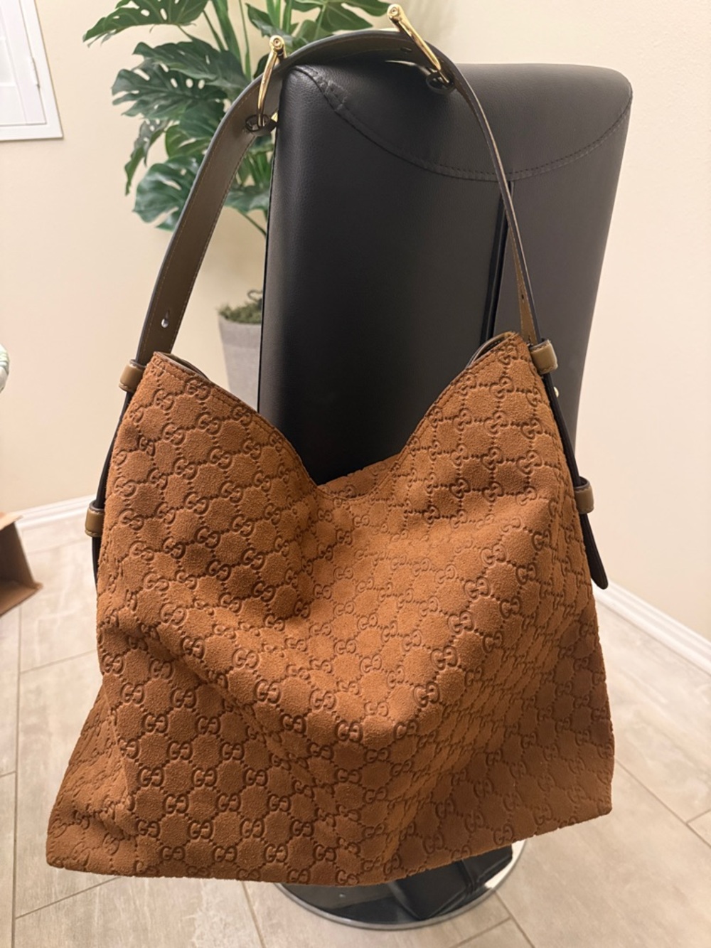 Large Gucci Suede Hobo
